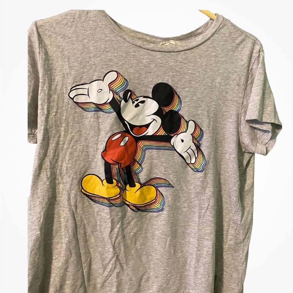 H & M L.O.G.G. Disney Size M Love Mickey Short Sleeve Gray Shirt